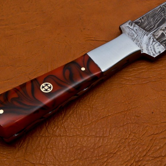 10" Handmade Damascus Hunter Knife Double Edge - Picture 8 of 16